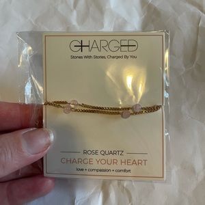 Rose Quartz and Gold Bracelet